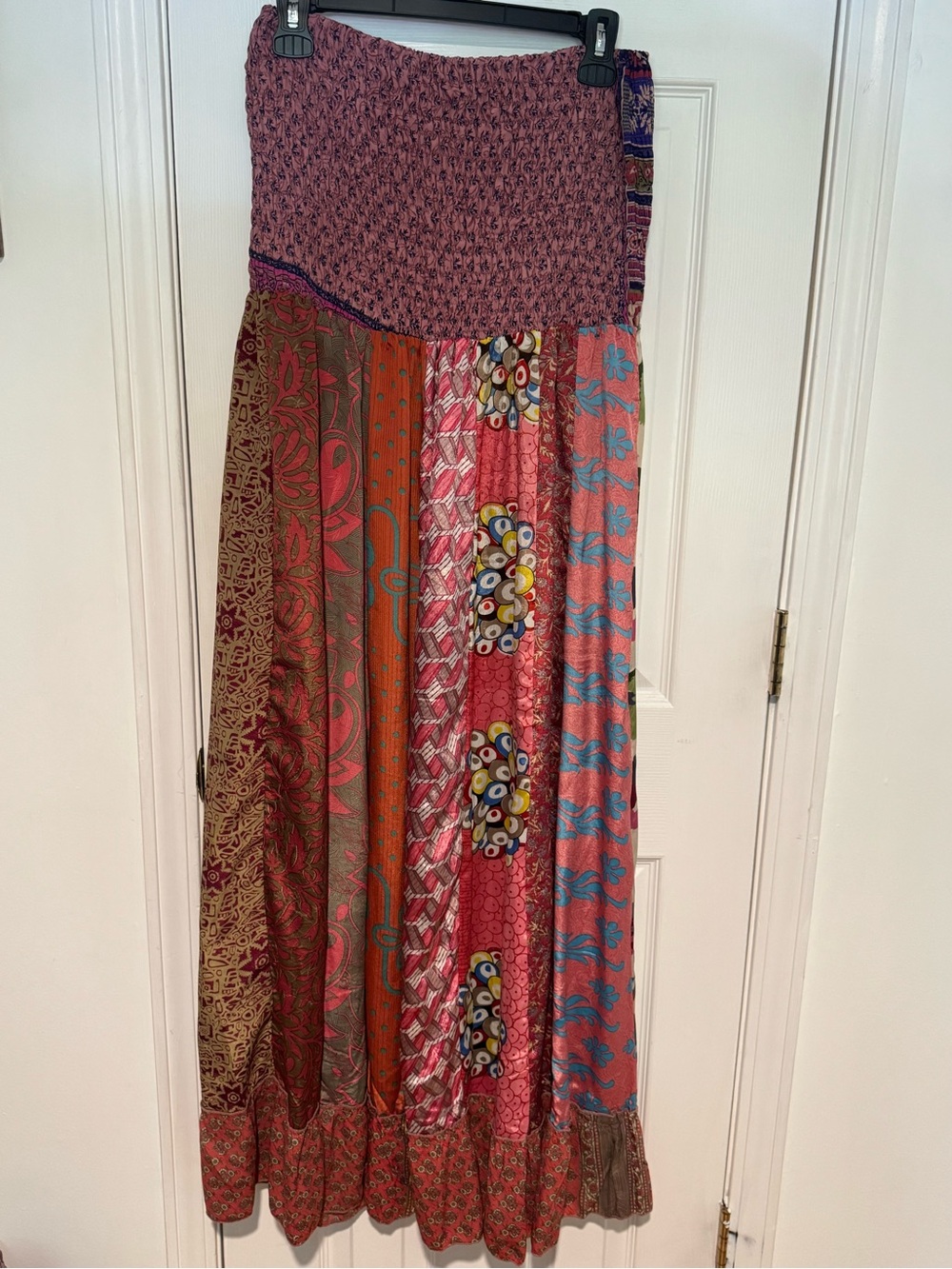 EARTHBOUND Pink/Multi Patchwork Boho Maxi Dress